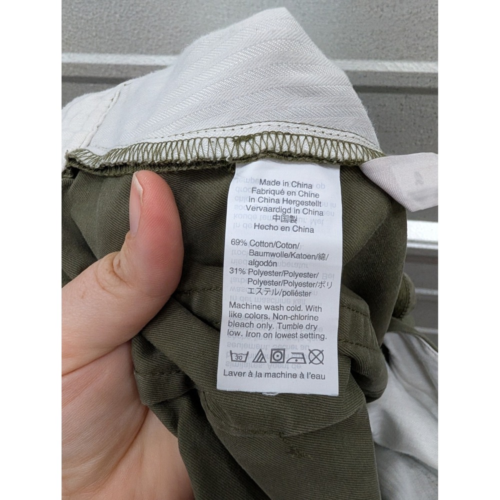 J.Crew Women's Olive Green Wide Leg Cropped Chino Pants High Rise Twill- Size 4 - Picture 5 of 7